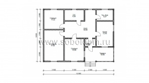 Каркасный дом К-61, 9x12 м.