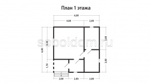 Каркасная баня К-03, 6x6 м.