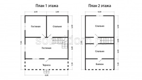 Каркасный дом К-10, 6х7,5