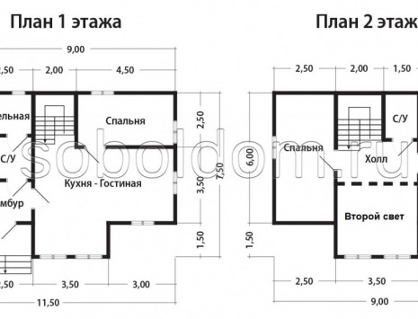 Фото готовых работ - Каркасный дом 9х7,5 м (К-193)