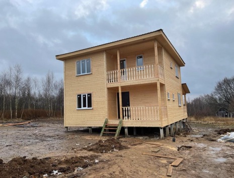 Фото готовых работ - Каркасный дом 8х9 м + терраса 2,5х8 м