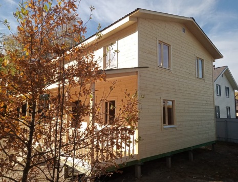 Фото готовых работ - Каркасный дом 9х9 м., с террасой (К-123)