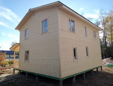 Фото готовых работ - Каркасный дом 9х9 м., с террасой (К-123)