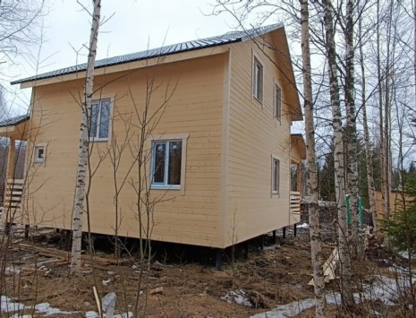 Фото готовых работ - Каркасный дом 7х8 м + терраса 2,5х8 м.