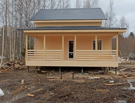 Фото готовых работ - Каркасный дом 7х8 м + терраса 2,5х8 м.