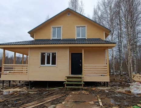 Фото готовых работ - Каркасный дом 7х8 м + терраса 2,5х8 м.