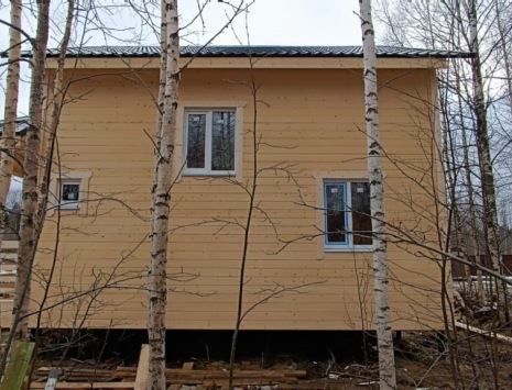 Фото готовых работ - Каркасный дом 7х8 м + терраса 2,5х8 м.