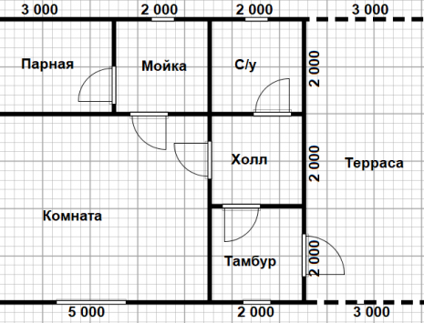 Фото готовых работ - Баня из проф. бруса камерной сушки 10,0 х 6,0 м