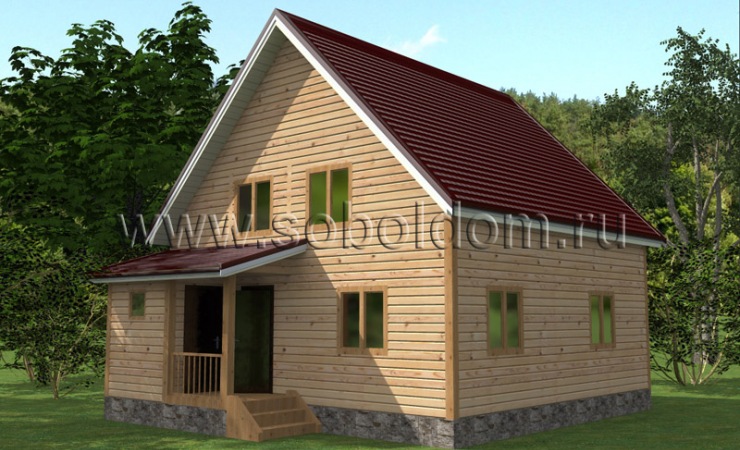 Каркасный дом К-42, 7,5x9 м.