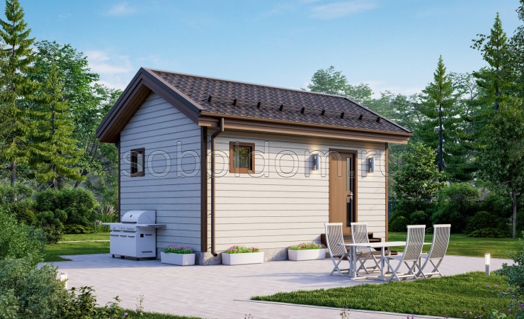 Каркасная баня К-01, 6x4 м.