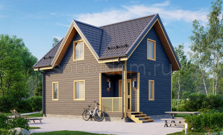 Баня из бруса Б-30, 8x6 м.