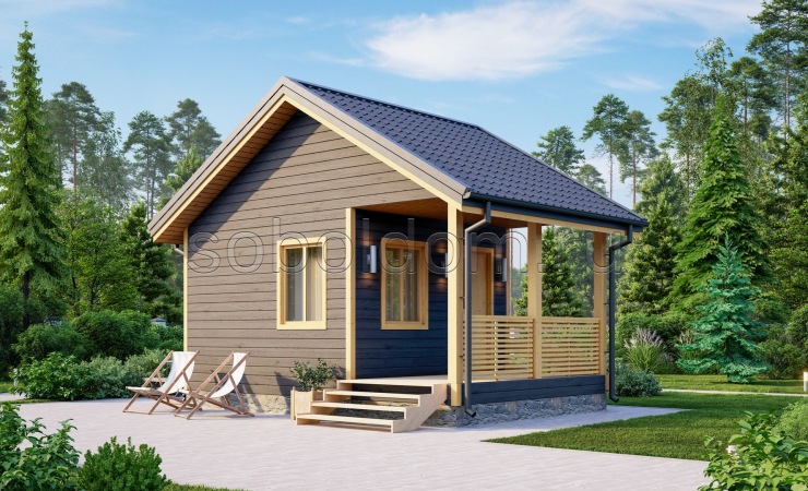 Баня из бруса Б-41, 6x4 м.