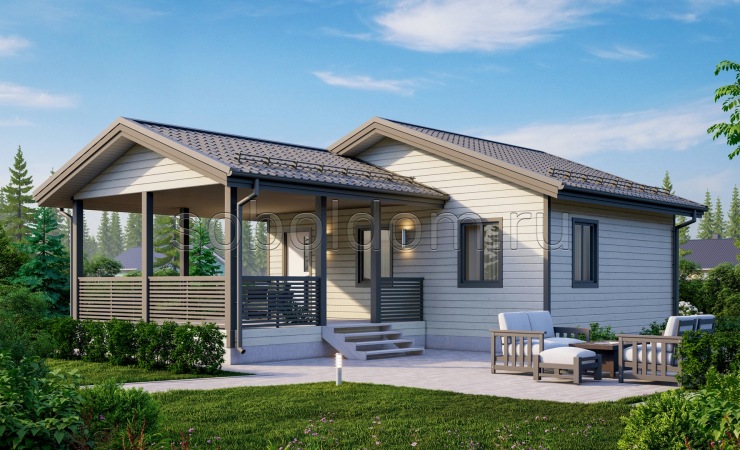 Баня из сухого бруса Б-27, 11,5x8 м.