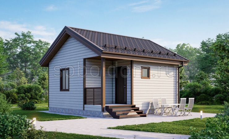 Баня из сухого бруса Б-3, 6x6 м.