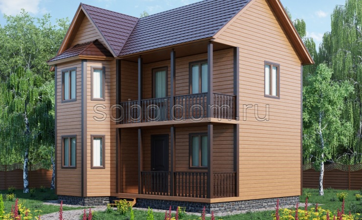 Каркасный дом К-34, 6x9 м.